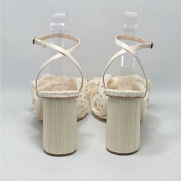 Loeffler Randall Camellia Pearl Rhinestone Bow Heel Sandals size 9.5 - Picture 9 of 12